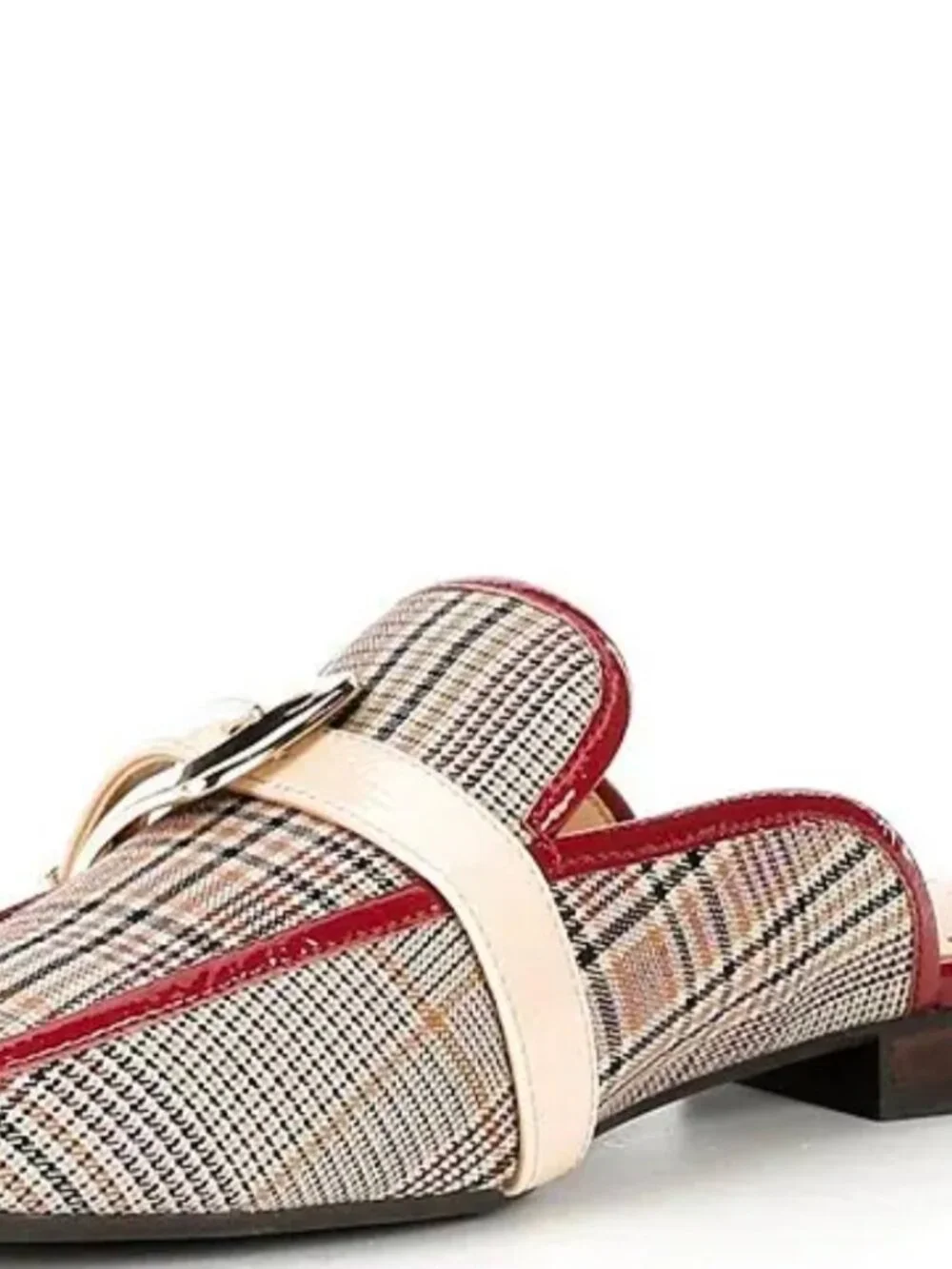 Alex Marie Karen Plaid Print Buckle Hardware Strap Mules Preppy Office Size 10 - Picture 5 of 13